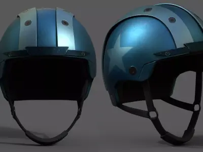 Helmet sport scifi bike coloring model fantasy human Hat  Low-poly 3D model