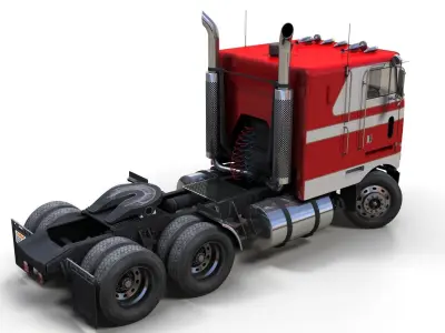 Peterbilt 362 cabover truck Low-poly 3D model