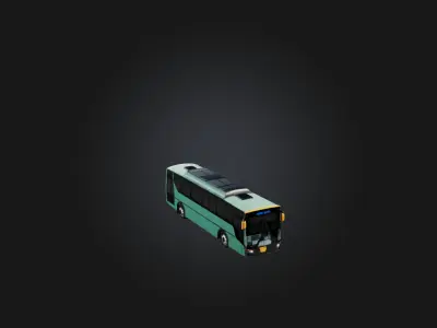 Realistic City Bus Model Low-poly 3D model