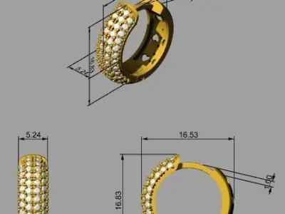 Earring bombe nailed diamond 3D print model