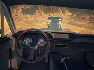 Post Apocalyptic car Low-poly 3D model