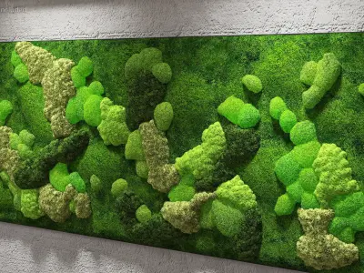 Reindeer Moss Wall Fur 3D model