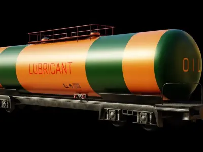 wagon model 3D complete textures and materials Low-poly 3D model