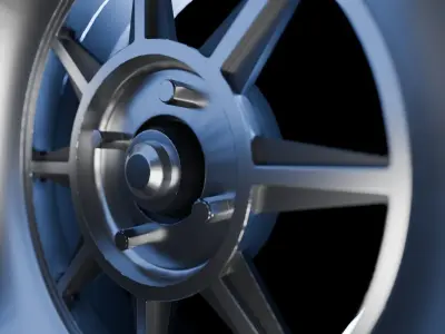 Awesome Rim and Tire 08 Low-poly 3D model