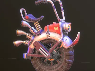 One Wheel Motorcycle Free low-poly 3D model