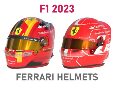 F1 Ferrari Helmets 2023 3D model