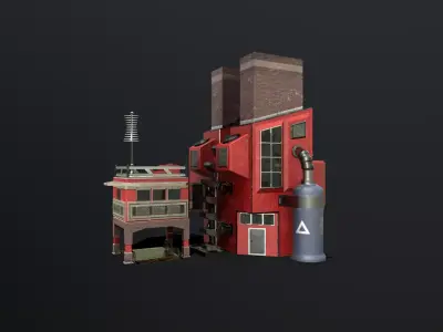 Ore Refinery Low-poly 3D model