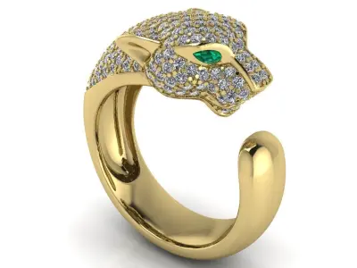 Panther Ring - DIFERENT SIZES 3D print model