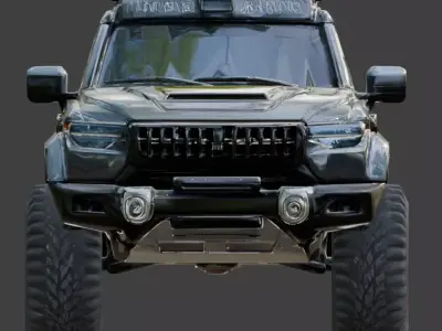Cyberpunk Performance SUV car 3D Model Low-poly 3D model