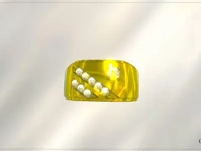 Luxury Diamond Gold Ring Low-poly 3D model