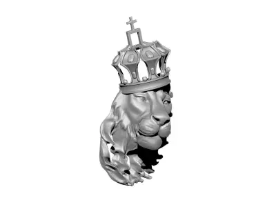 High detailed Last King Lion pendant with Crown 3D print model