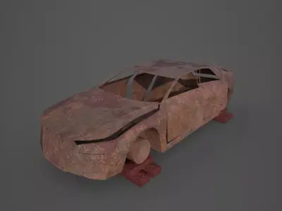 Damaged Car Low-poly 3D model