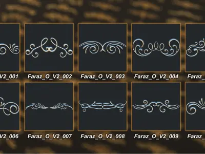 230 Ornamental Border Brush Alpha  3D model Vol 3 3D model