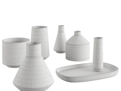 Set ceramic vases 2 3D model
