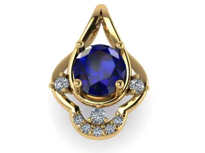 Diamond pendant 3d render 3D print model