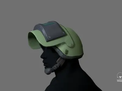 Russian Assault Helmet  PSH-77  low-poly 3d model Low-poly 3D model