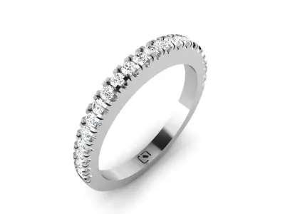 Band 3dm Render Details oval diamond ring gold 3D print model