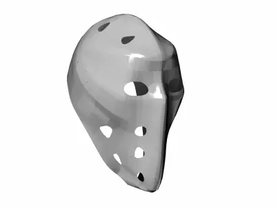Low-poly metalic hockey goalie mask Low-poly 3D model