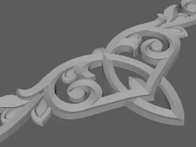 Central decor ornament for furniture 3D model 285