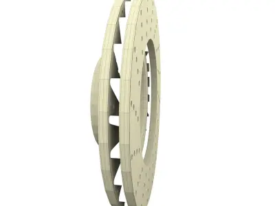 Sport Ventilated Brake Disk Low-poly 3D model