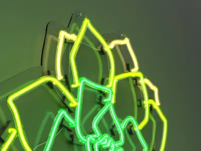 Succulent - Neon Sign 3D model