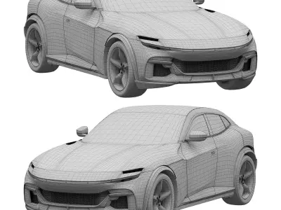 Ferrari Purosongue Low-poly 3D model