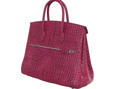 Hermes Birkin Rock Bag Pink Crocodile Low-poly 3D model