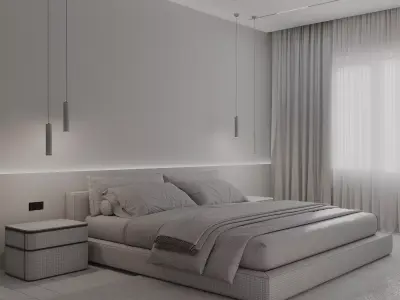 minimalism bedroom  3D model