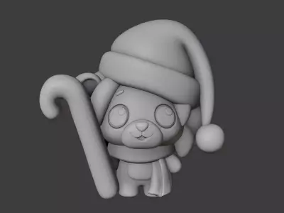 Christmas lion figure  3D print model