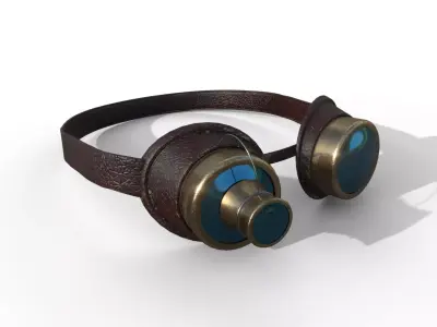 Steampunk Goggles Low-poly 3D model