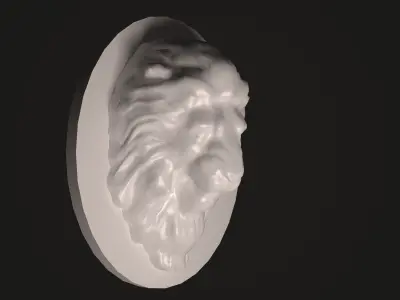 lionhead sculpture of lion Low-poly 3D model