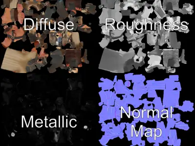 Viking Warrior Character Rigged and Animated Low-poly 3D model