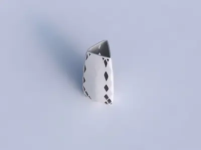 Vase triangle with diagonal grid lattice 2 3D print model