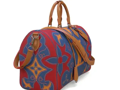 Louis Vuitton Keepall Bandouliere 40 Blue Low-poly 3D model