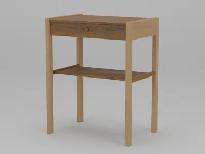 Bedside Table Teak and Oak Wood 44x30x55 Low-poly 3D model
