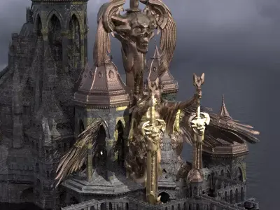 Steampunk Medieval Tower Grim reaper Kit bash 3D model