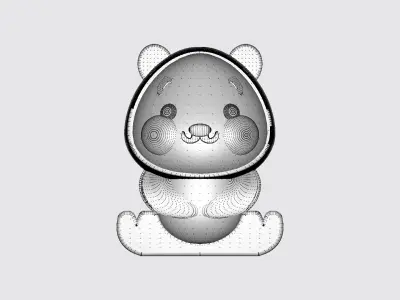 Cute baby Panda bear 3D model
