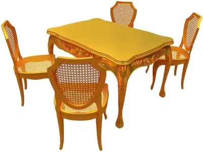 Classical Dining set Low-poly 3D model