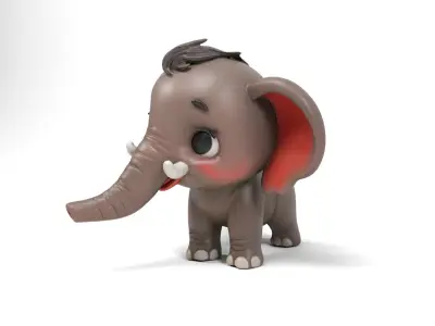 Little elephant Low-poly 3D model
