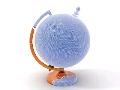 Vintage Brass Globe model pack Low-poly 3D model