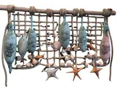 Seashell Wall Hanging  Nautical Low-poly 3D model