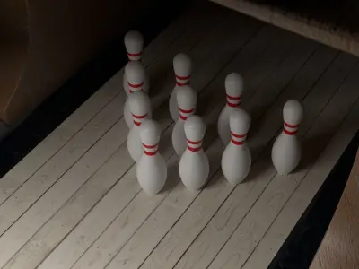 Bowling Pin and Ball 3D model