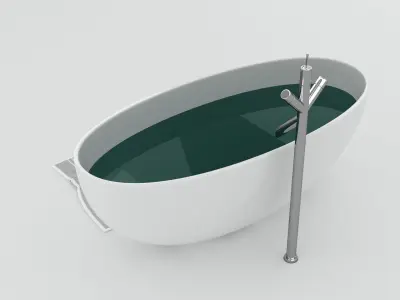 Modern Bathtub Setup 3D model