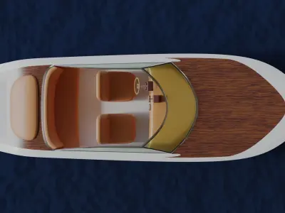 Luxury Speedboat Low-poly 3D model