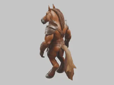 Fantasy Stylized Human Horse Character Low-poly 3D model