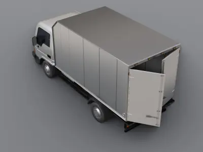 Low poly box truck model Low-poly 3D model