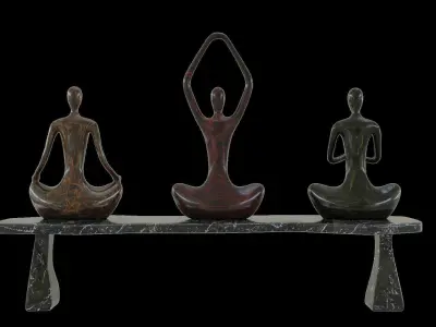 Yoga Statue Low-poly 3D model