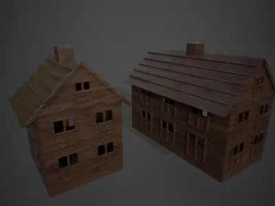 Decorative house Low-poly 3D model