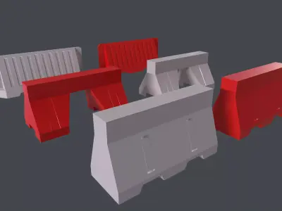 water barrier Low-poly 3D model