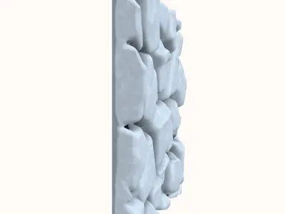 Layered Limestone Cobble Wall 3D model